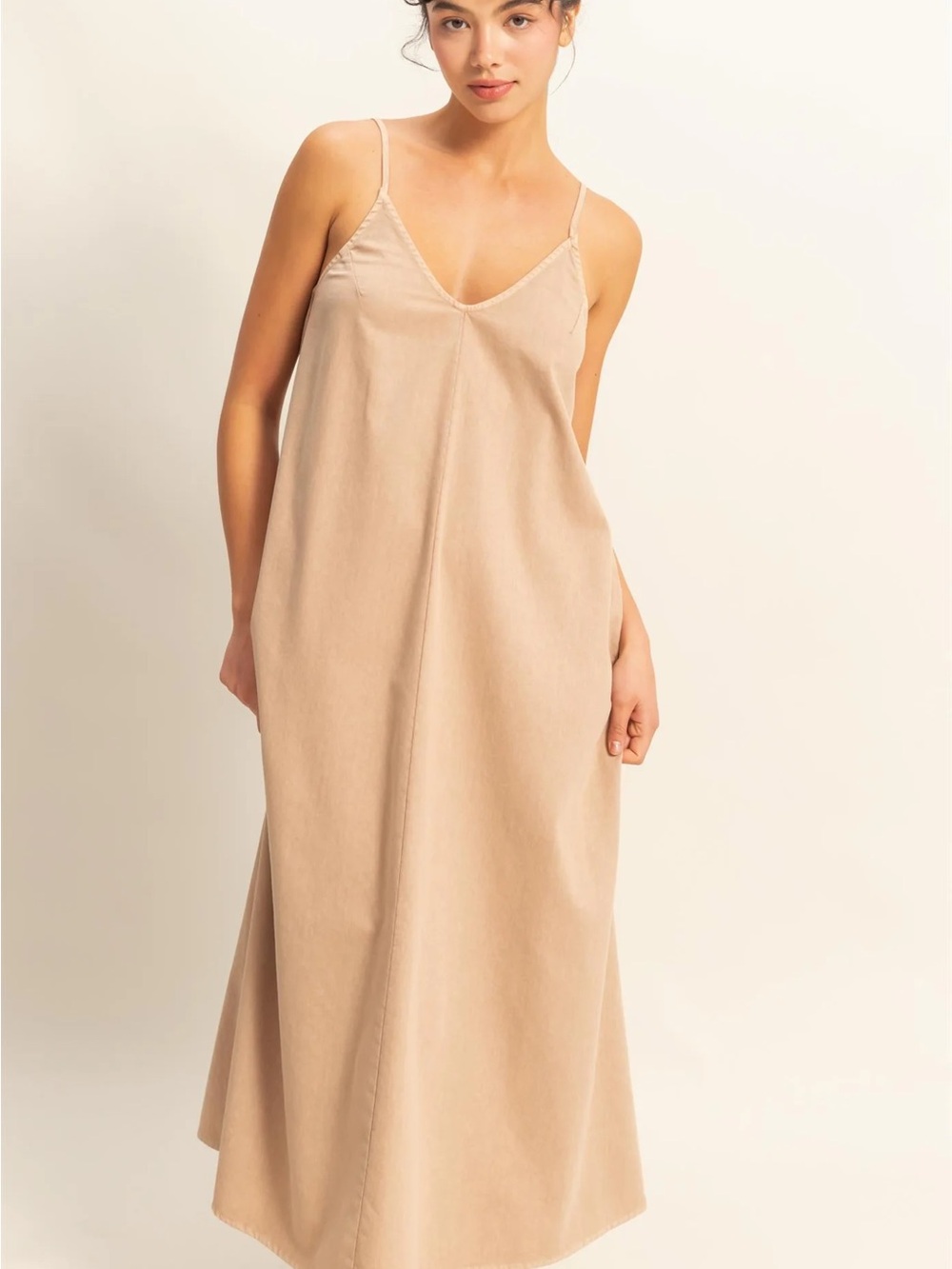double zero Sundown Maxi Dress in taupe size small NEW